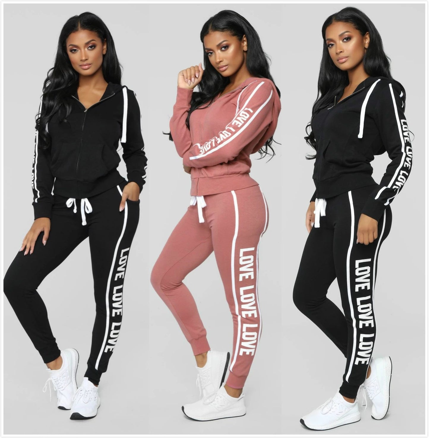 Color: Black2, Size: XL - Women's New Sports And Leisure Suits